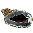 Géode d'agate bleu naturelle avec Druse de Quartz Hématoïde