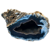Géode d'agate bleu naturelle avec Druse de Quartz Hématoïde