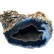 Géode d'agate bleu naturelle avec Druse de Quartz Hématoïde