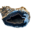 Géode d'agate bleu naturelle avec Druse de Quartz Hématoïde