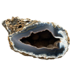 Géode d'agate bleu naturelle avec Druse de Quartz Hématoïde
