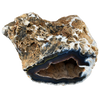 Géode d'agate bleu naturelle avec Druse de Quartz Hématoïde